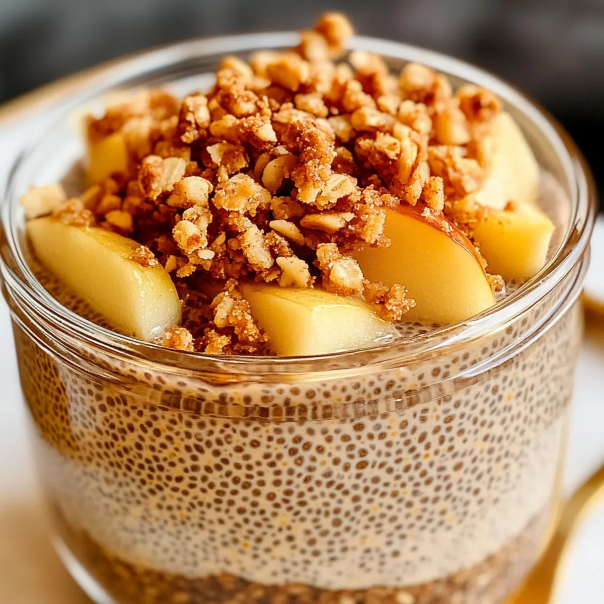 Apfelkrümel-Chia-Pudding