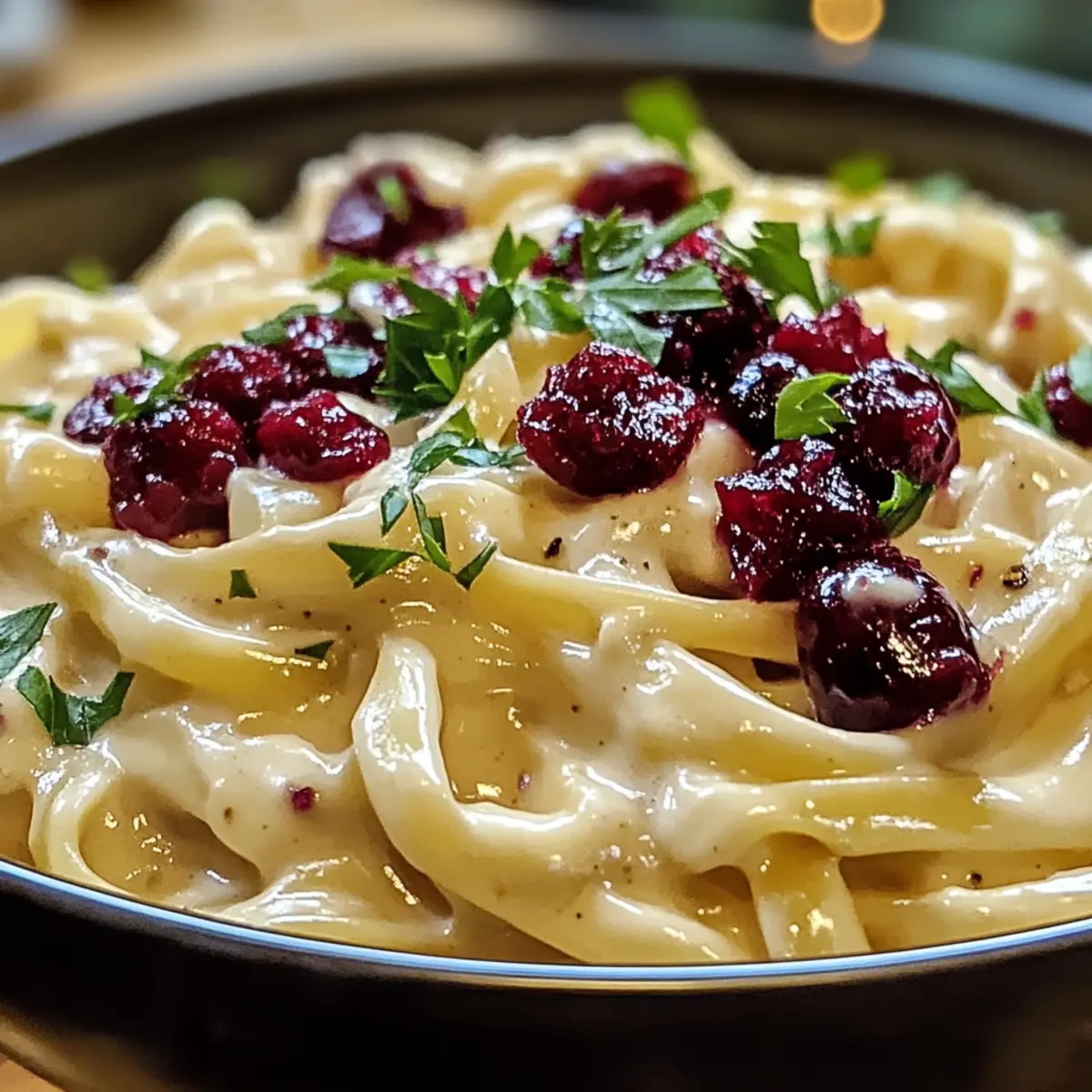 Brie-Pasta-Preiselbeeren