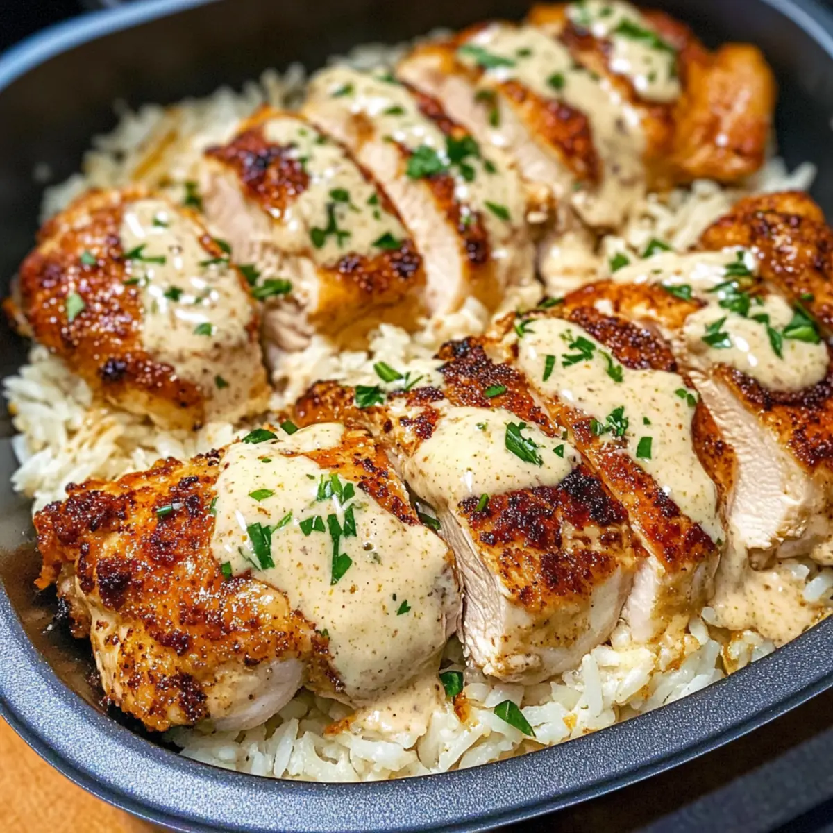 Creamy Cajun Chicken with Garlic Rice s849ek