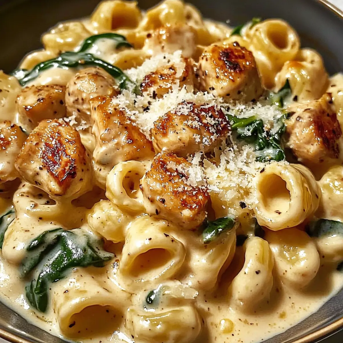 Cremige, proteinreiche Pastaschüssel