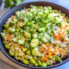 Gurken Edamame Reis Salat