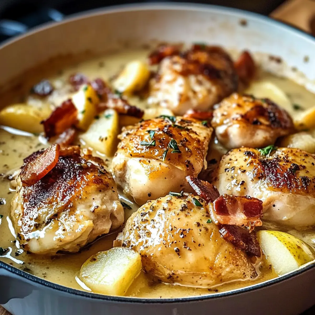 Französisches Apfelwein-Huhn