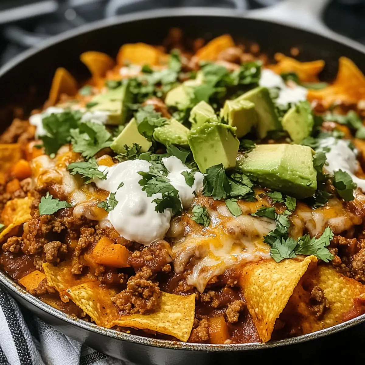 Rinderhackfleisch Enchilada Pfanne