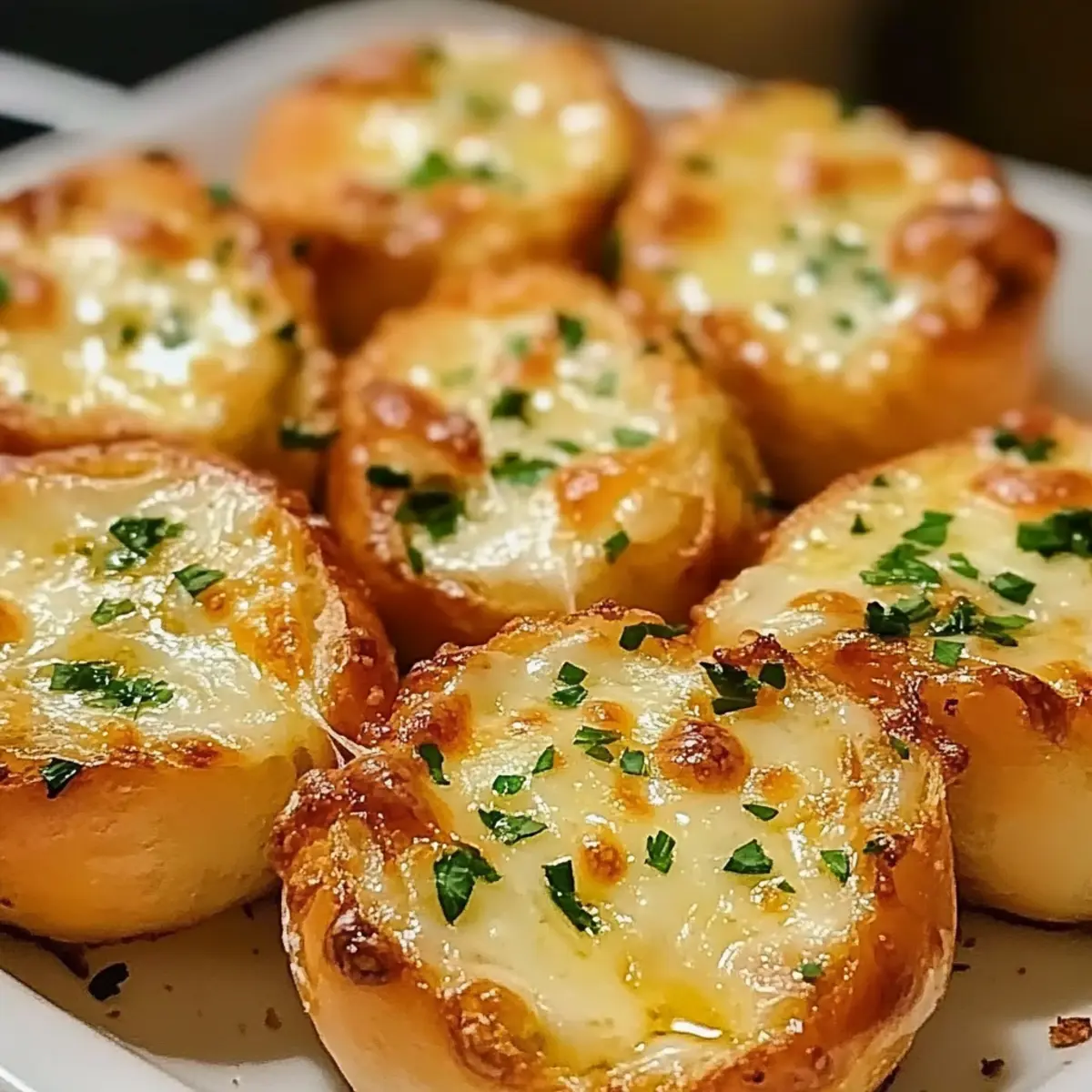 Käsige Knoblauchbrot Häppchen