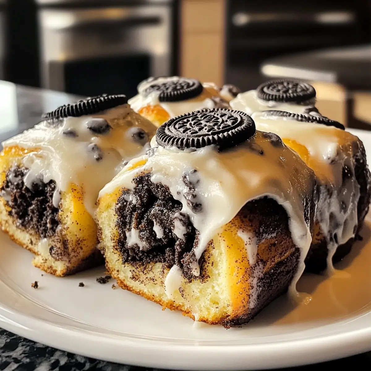 Oreo Zimtschnecken mit Frischkäseglasur