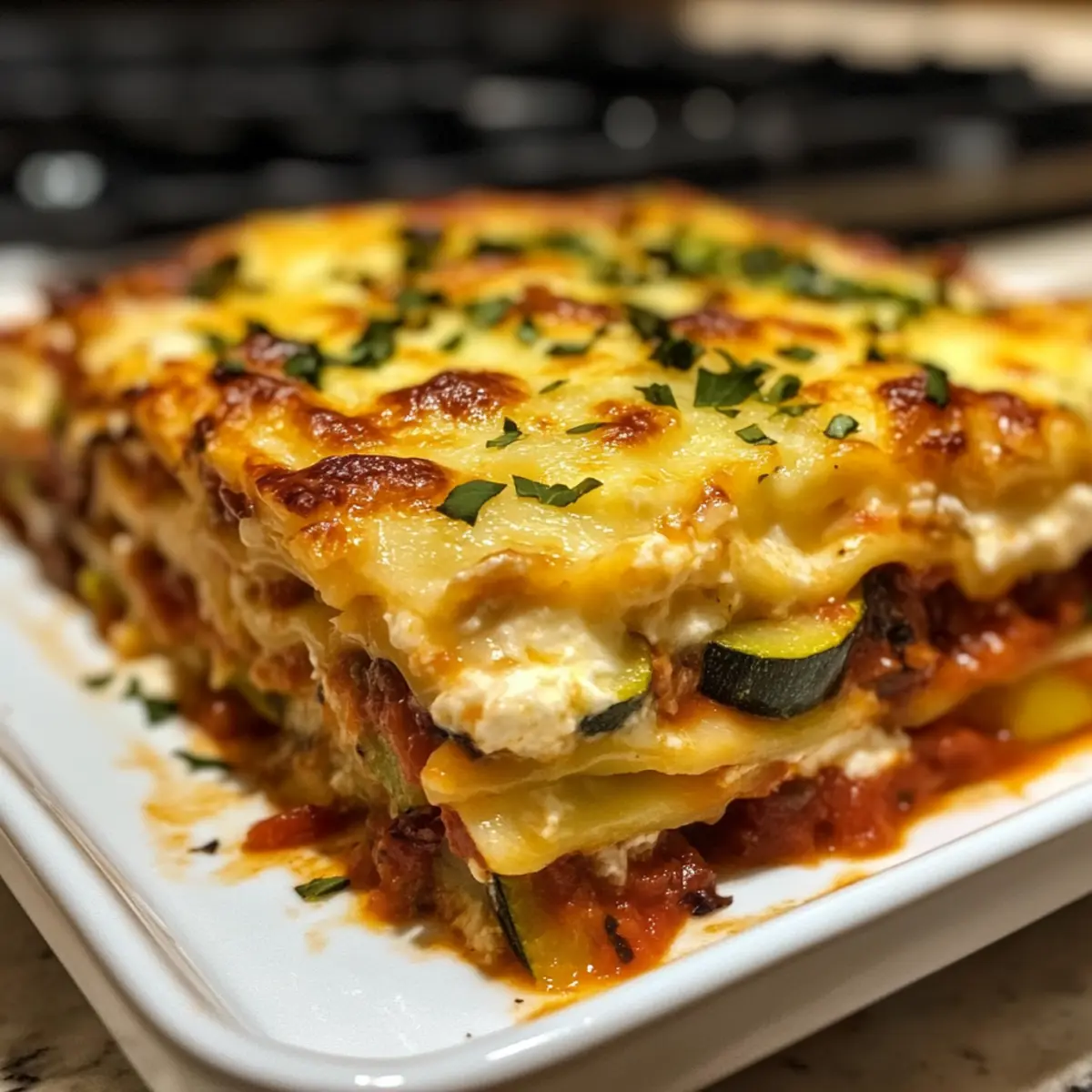 Perfekte herzhafte italienische Gemüselasagne