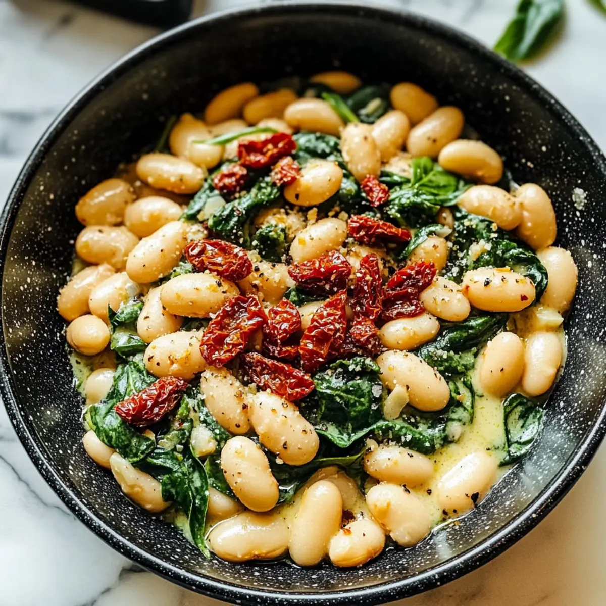 TUSCAN BUTTER BEANS WITH SPINACH AND SUN