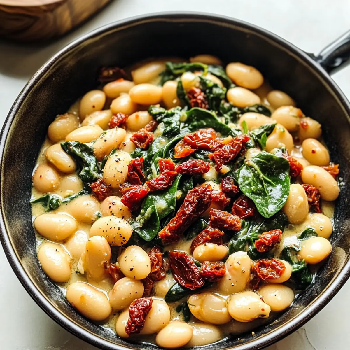 TUSCAN BUTTER BEANS WITH SPINACH AND SUN
