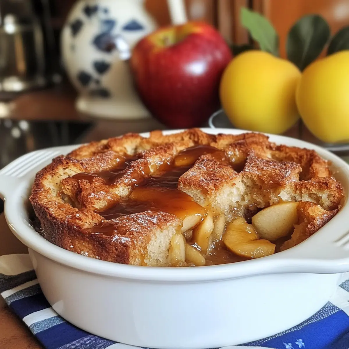 Apple Brioche Bread Pudding with Apple Brandy Caramel Sauce caznfa