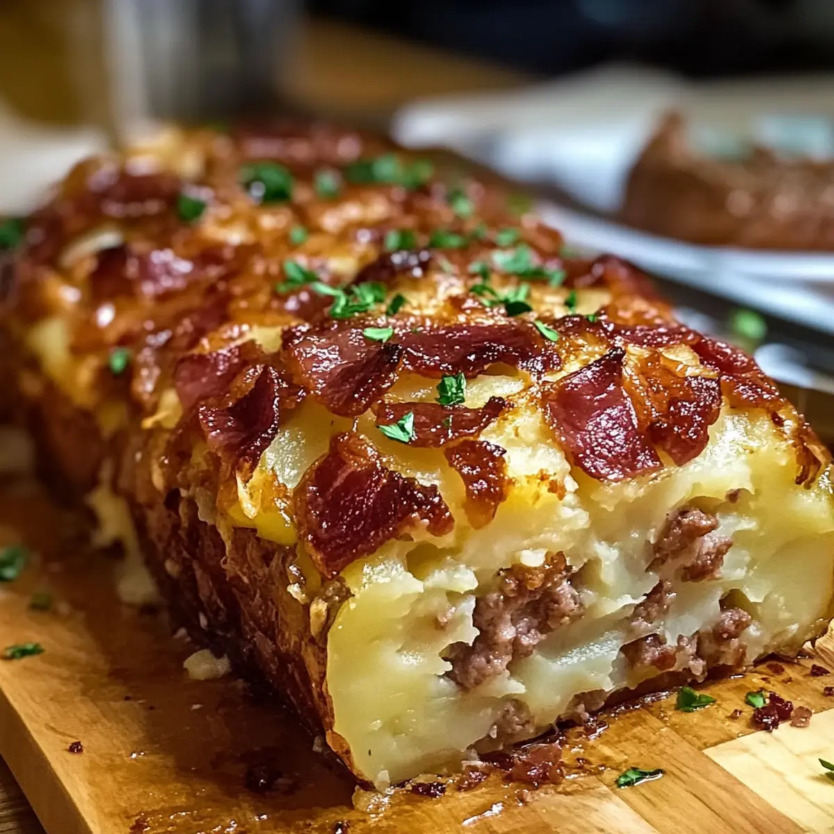Bacon and Sausage Stuffed Potato Loaf cziljn
