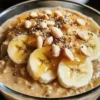 Bananen-Erdnussbutter Übernacht-Haferflocken
