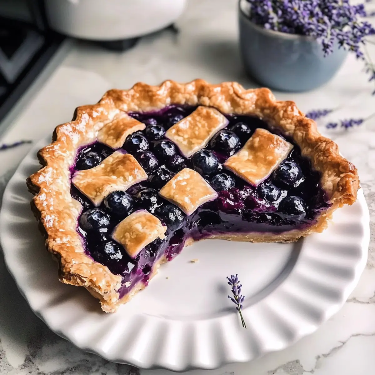 Blueberry Vanilla Lavender Pie fwviyn