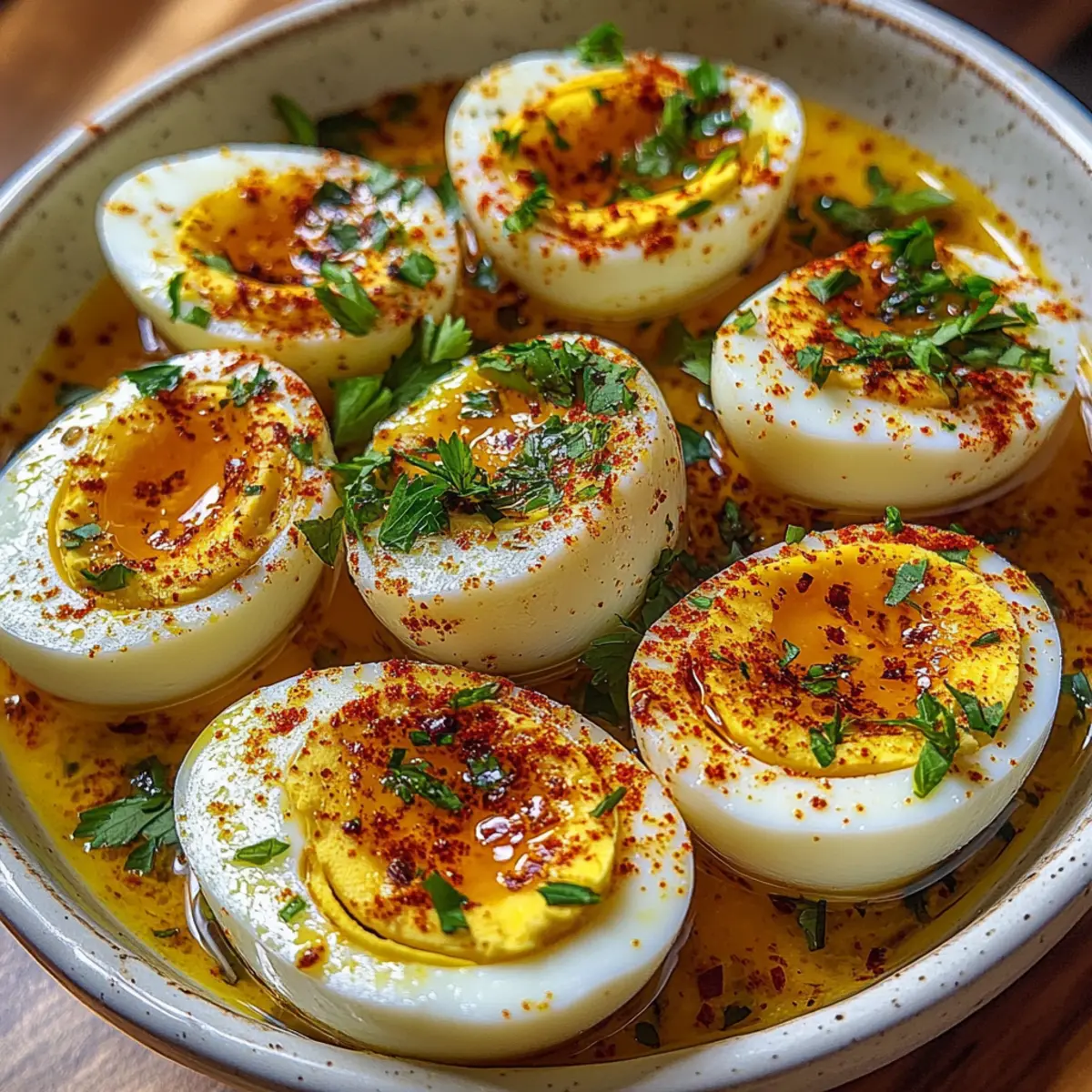 Cajun Boiled Eggs with Spicy Garlic Butter Sauce yevjqb