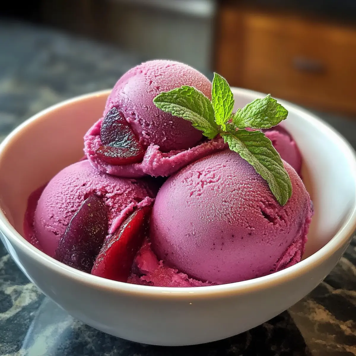 Kardamom-Pflaume-Sorbet