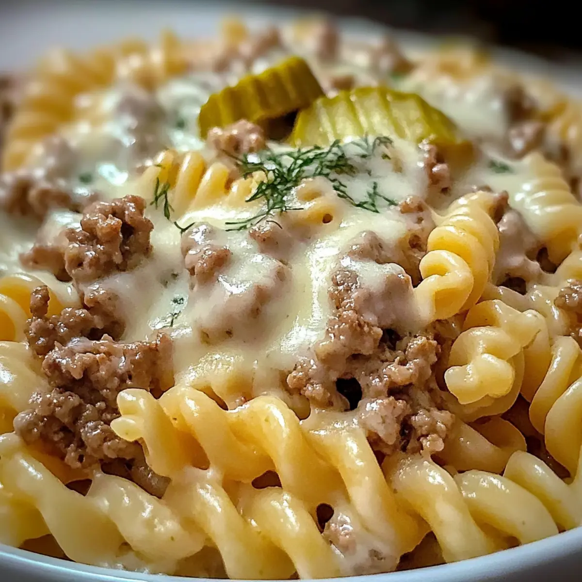 Cheeseburger Alfredo Pasta is1g6v