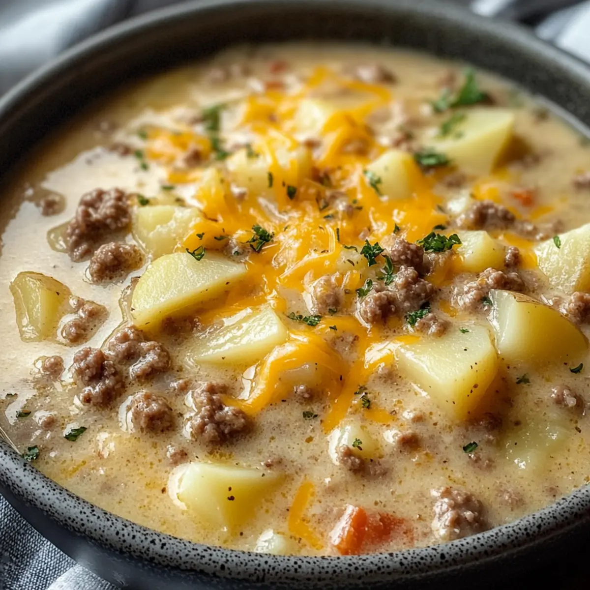 Cheesy Hamburger Potato Soup dtd9ol