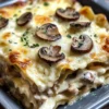 Käse-Pilz-Hühnchen-Alfredo-Lasagne Rezept