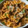 Cremige Rindfleisch-Farfalle-Pasta Rezept