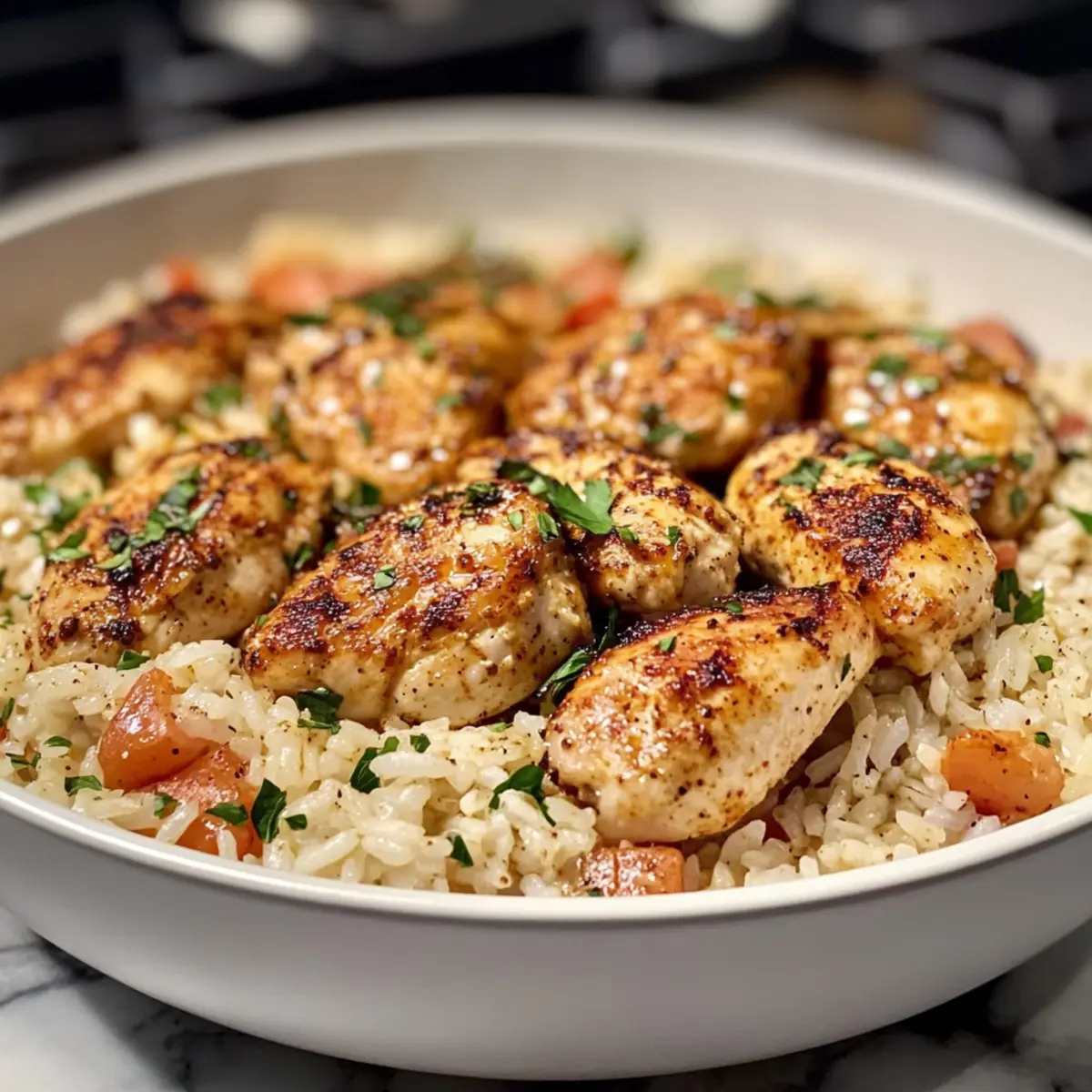Cremiges Cajun-Hähnchen mit Reis