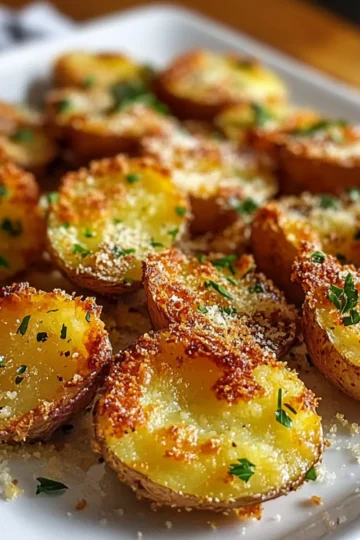 Crispy Parmesan Smashed Potatoes Knusprige Parmesan Zerdrückte Kartoffeln
