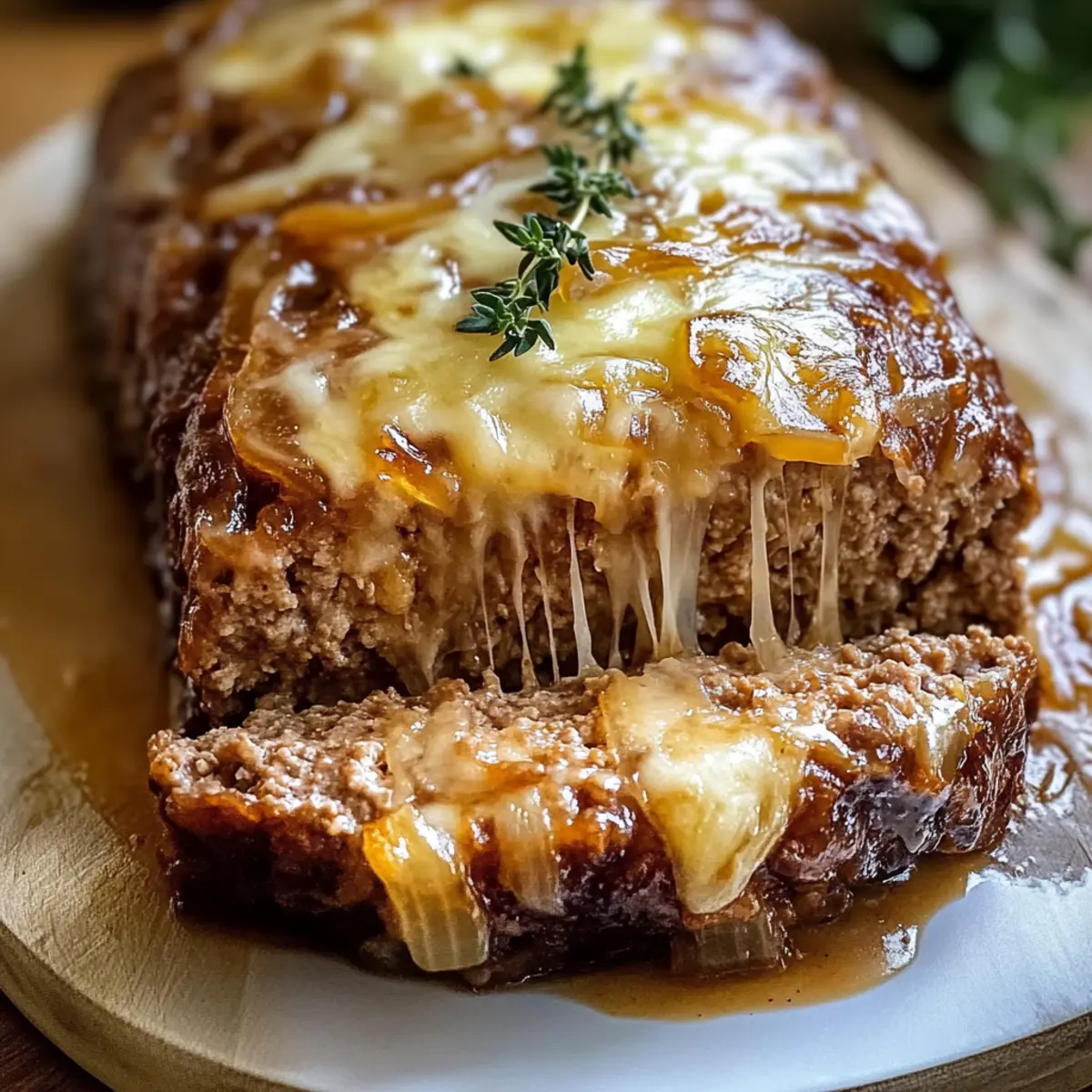 Crockpot FranzA¶sischer Zwiebel Fleischlaib mit geschmolzenem KA¤se fA¼r die ganze Familie qqzfat