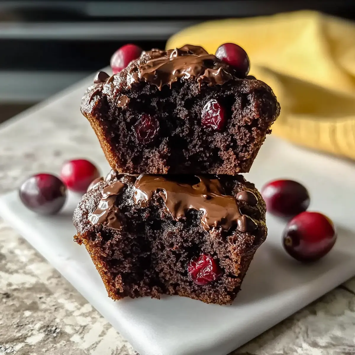 Decadent Double Chocolate Cranberry Muffins qfuvfv