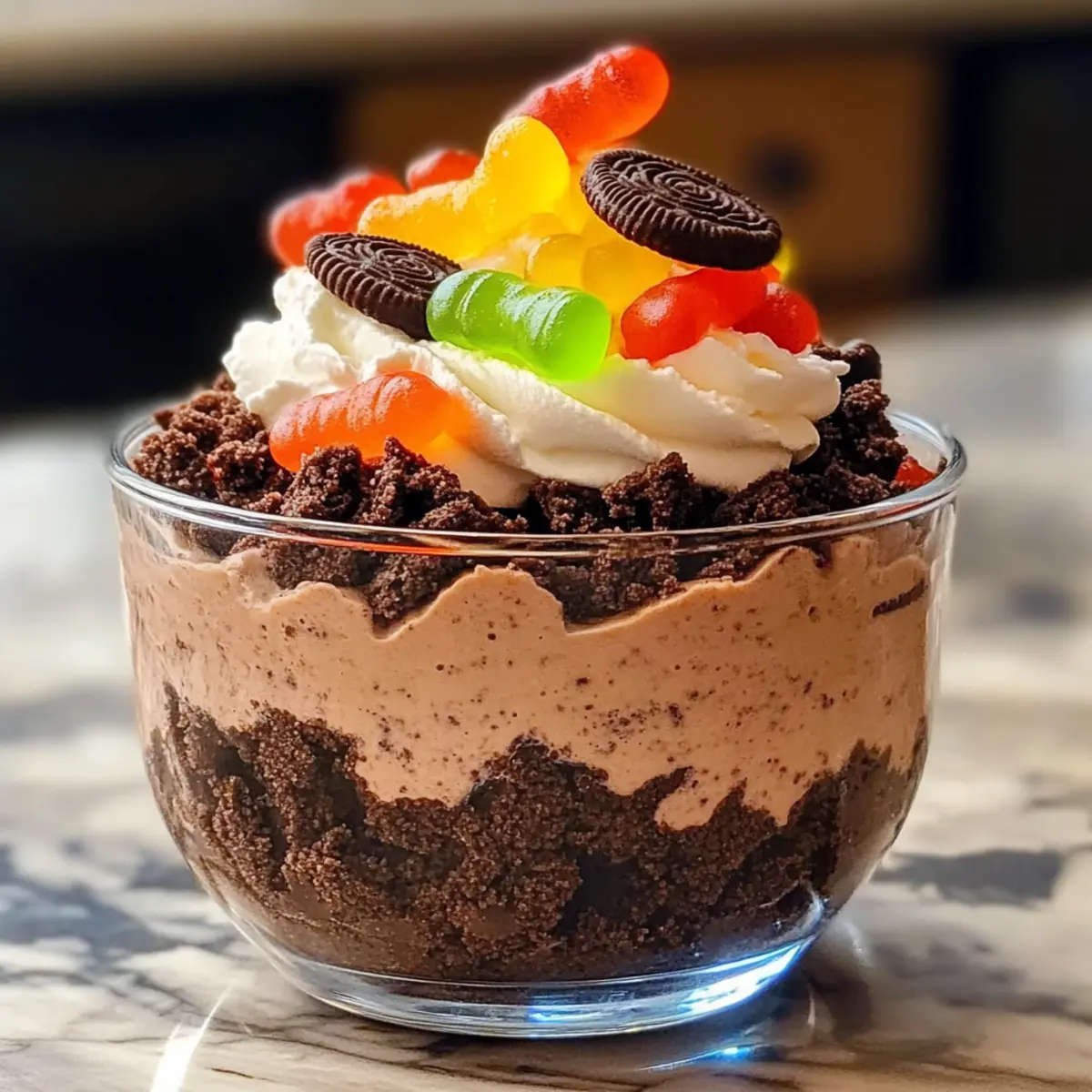 Dirt Pudding with Gummy Worms Recipe ykjaga