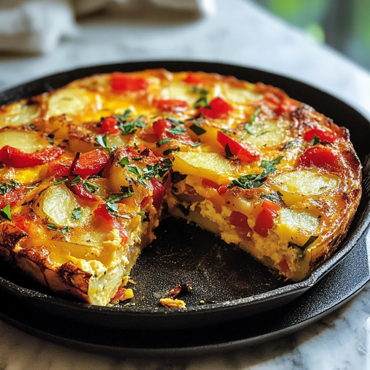 Einfache Kartoffel- und Paprika-Frittata