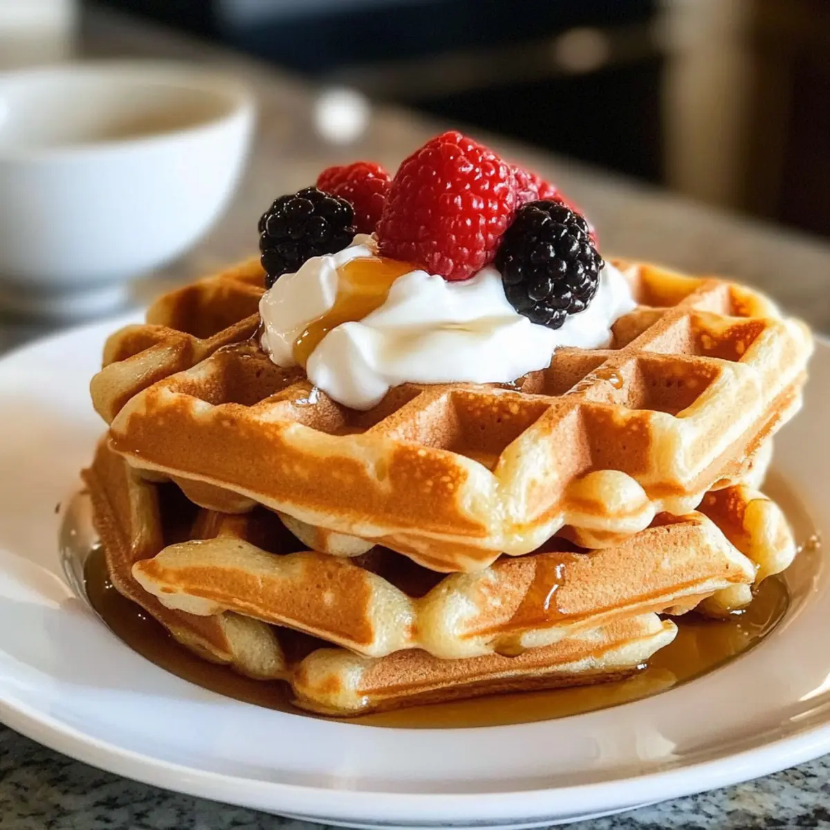 Einfache Proteinwaffeln