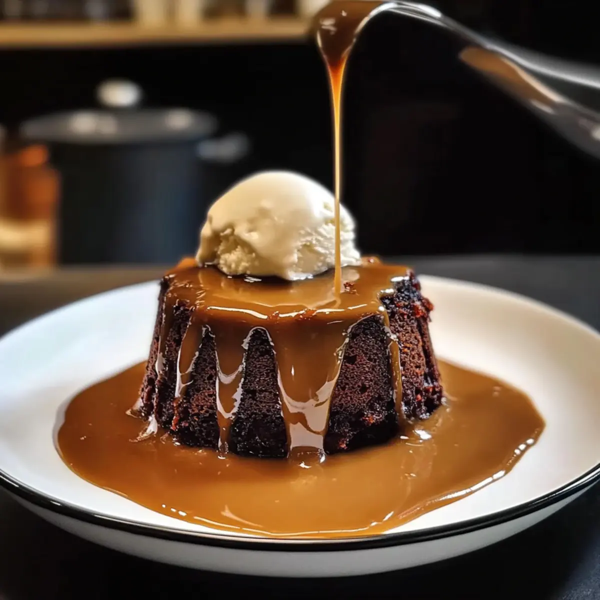 Einfache klebrige Toffeinpudding