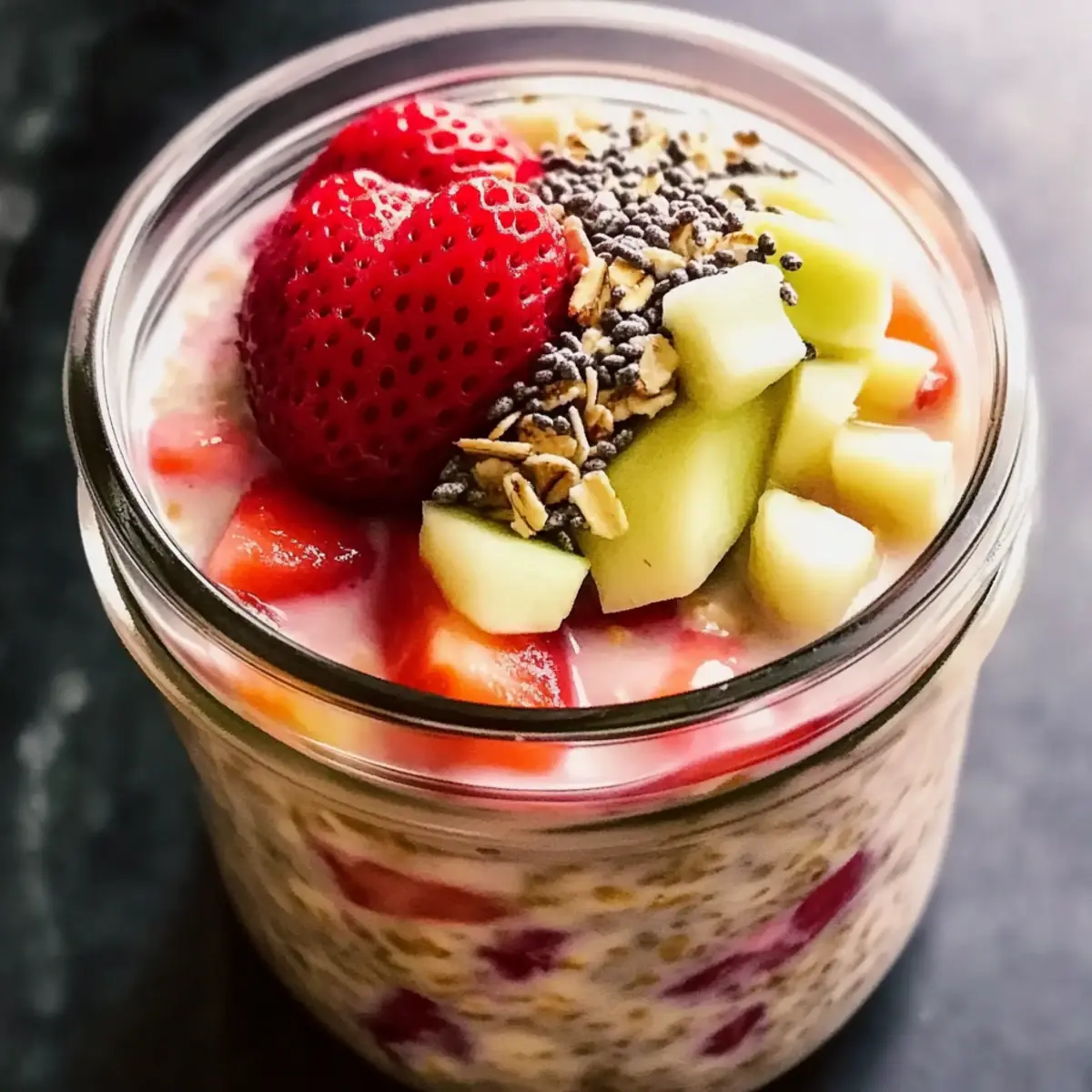 Erdbeer Rhabarber Protein Overnight Oats vttjjb