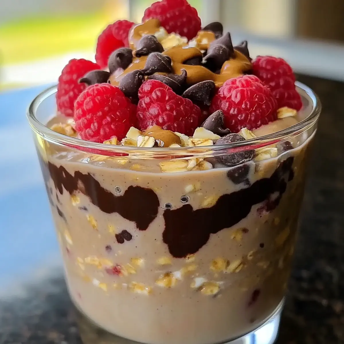 Erdnussbutter Himbeere Schokolade Overnight Oats estfhh