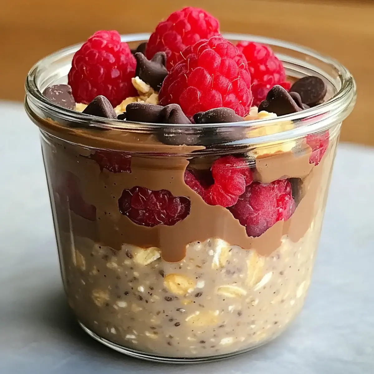 Erdnussbutter Himbeere Schokolade Overnight Oats smoa0i
