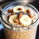 Bananen-Erdnussbutter Übernacht-Haferflocken für jeden Morgen