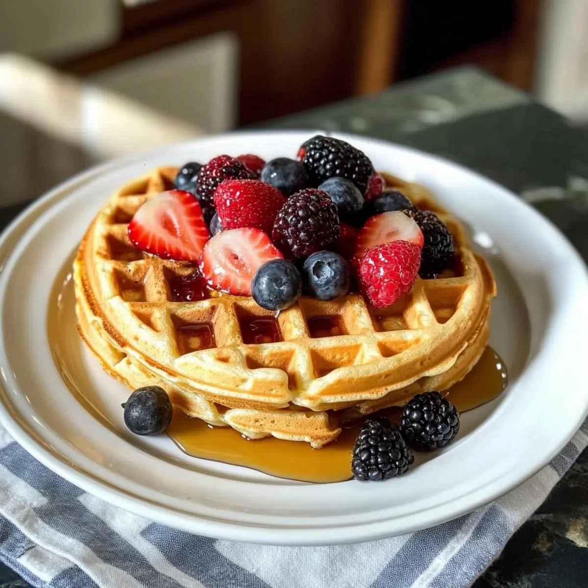 Fluffy Protein Waffles i0vuse