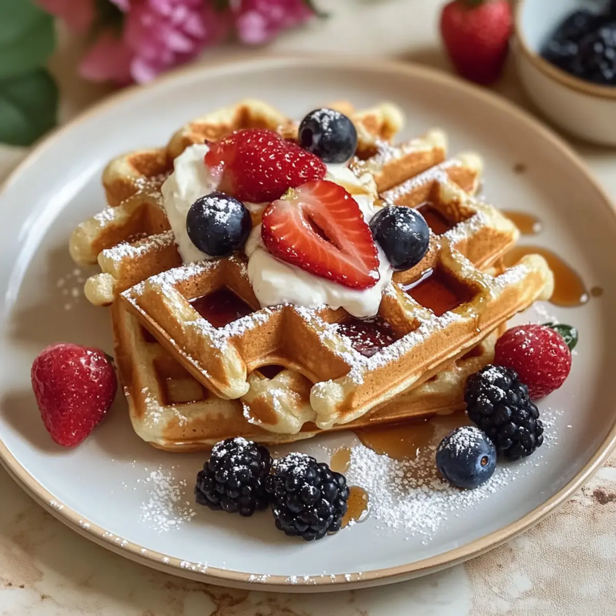 Gluten Free Cottage Cheese Waffles with Oats ckvvd4