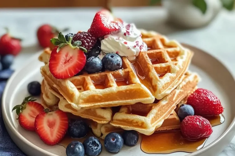 Glutenfreie Hüttenkäse-Waffeln mit Hafer