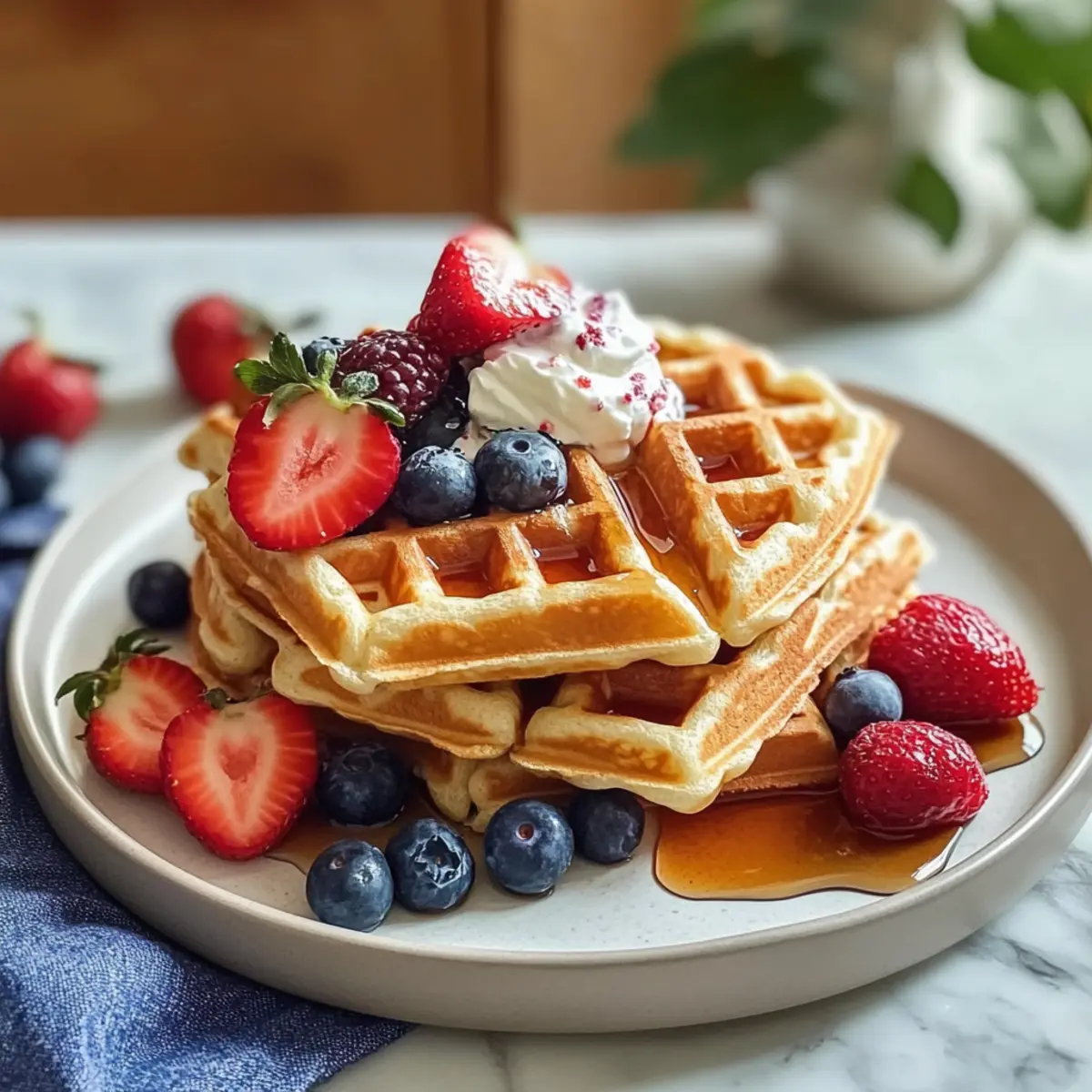 Glutenfreie Hüttenkäse-Waffeln mit Hafer