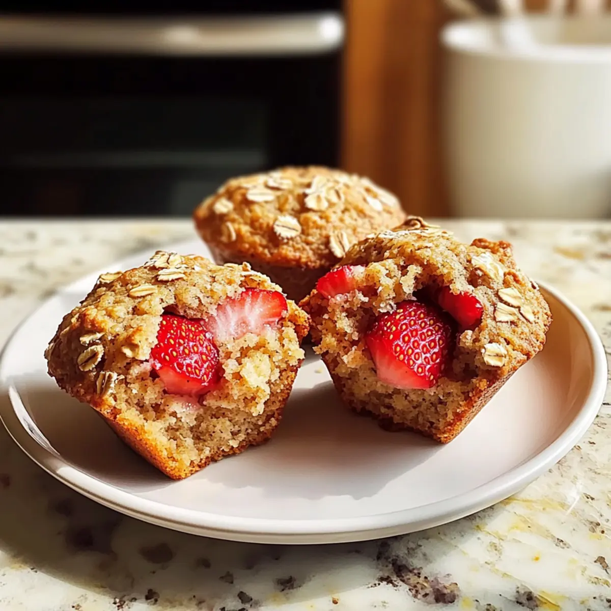 Healthy Strawberry Oatmeal Muffins nrnzrt