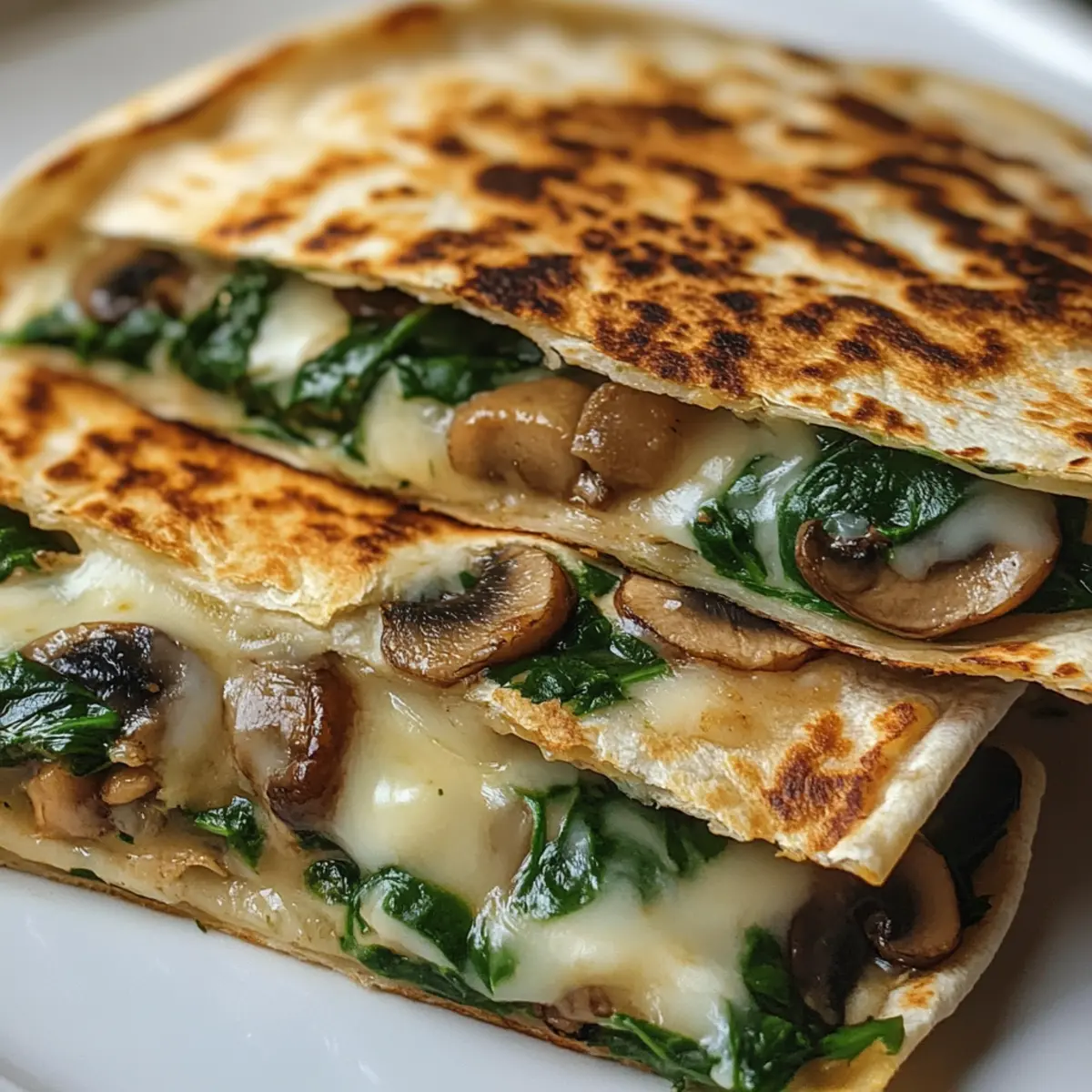 Käse-Spinat-Pilz-Quesadillas