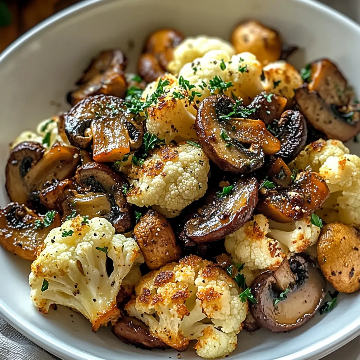 Knoblauch Pilz Blumenkohl Pfanne tjbnqj