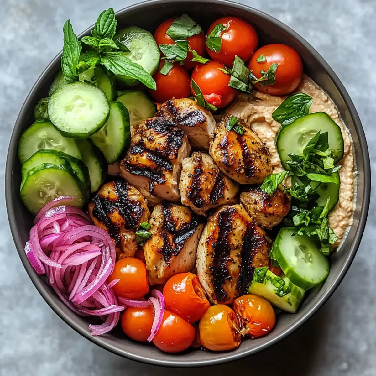 Mediterranean Chicken Bowl with Hummus Recipe dvs0ol