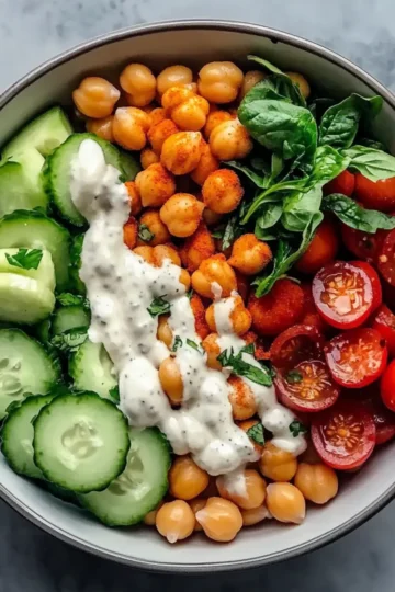 Mediterrane Kichererbsenschalen mit Tahini-Sauce Rezept