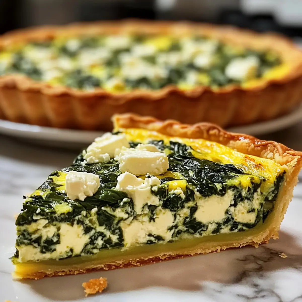 Mediterranean Spinach Cheese Feta Quiche Recipe sbheey