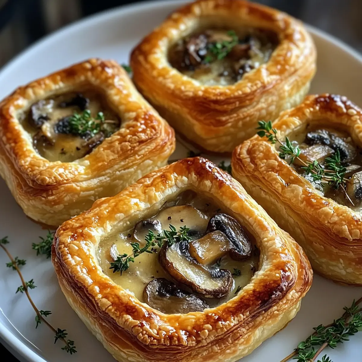 Mini-Pilz- und Gruyère-Pasteten mit Thymian