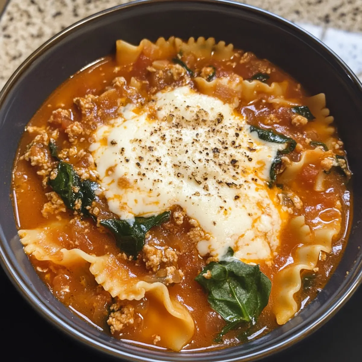 One Pot Lasagna Soup eltj1c