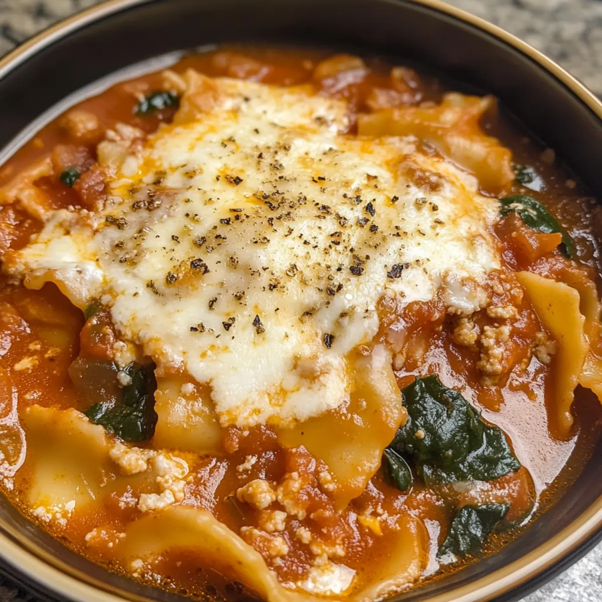 One Pot Lasagna Soup fcwvia