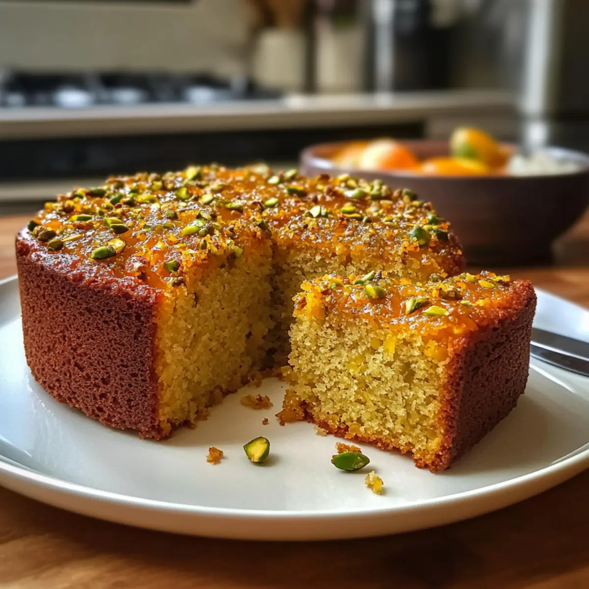 Orange Cardamom Pistachio Tea Cake nuvscp
