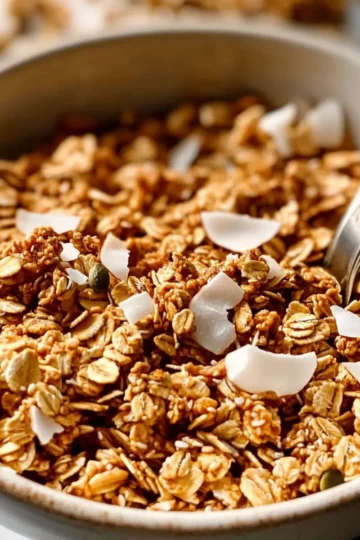 Protein Granola Rezept Zutaten: - 200 g Haferflocken - 100 g Nüsse (z. B. Mandeln, Walnüsse) - 50 g Samen (z. B. Chia, Leinsamen) - 30 g Honig oder Ahornsirup - 50 g Proteinpulver - 1 TL Zimt - Prise Salz - 50 g getrocknete Früchte (z. B. Rosinen, Cranberries) Anleitung: 1. Den Ofen auf 180°C vorheizen. 2. In einer großen Schüssel Haferflocken, Nüsse, Samen, Proteinpulver, Zimt und Salz vermengen. 3. Honig oder Ahornsirup hinzufügen und gut umrühren, bis alles gleichmäßig bedeckt ist. 4. Die Mischung auf einem Backblech verteilen und im Ofen ca. 20-25 Minuten goldbraun backen. Alle 10 Minuten umrühren. 5. Nach dem Abkühlen die getrockneten Früchte hinzufügen und gut vermengen. 6. In einem luftdichten Behälter lagern.