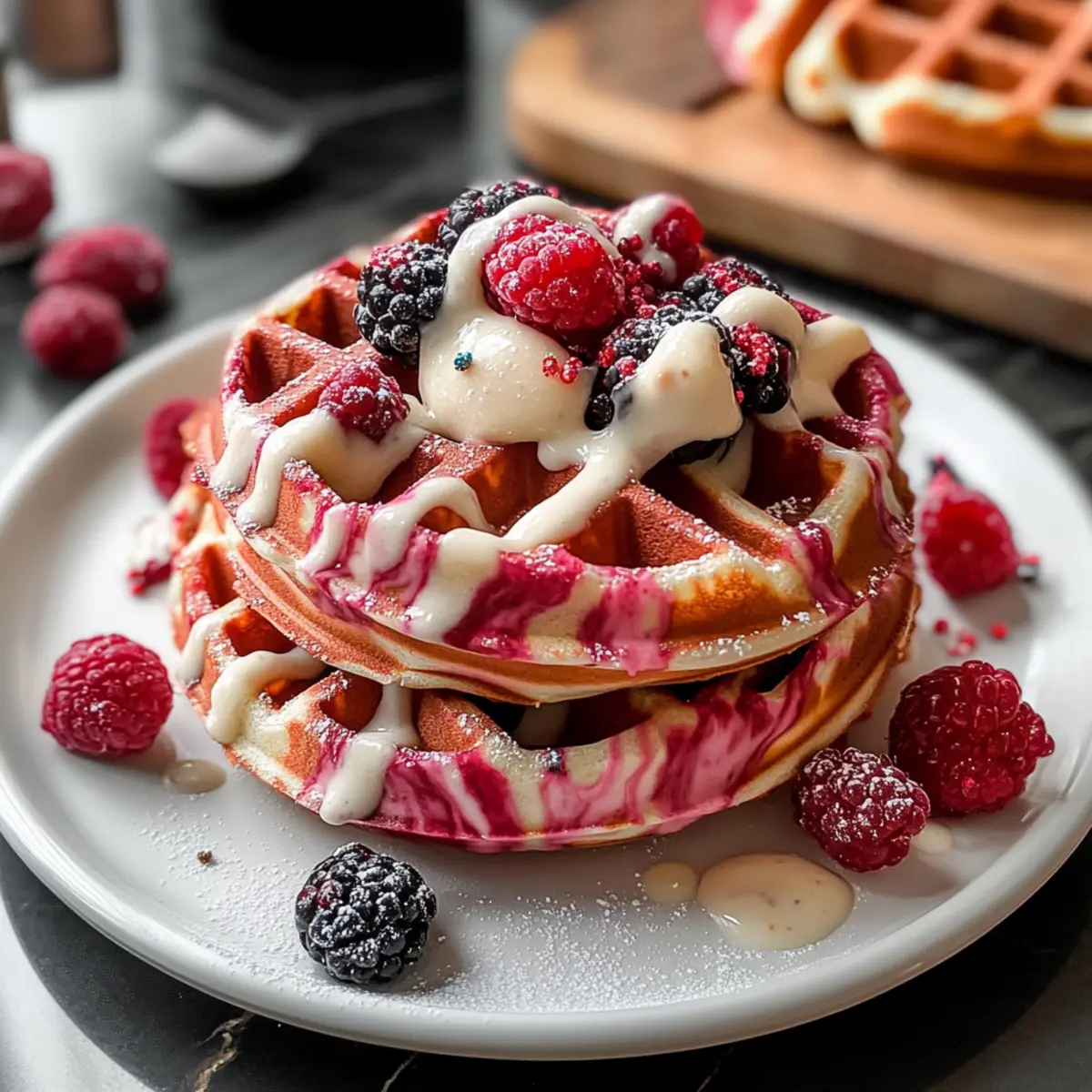 Rote Samt Marmor Waffeln